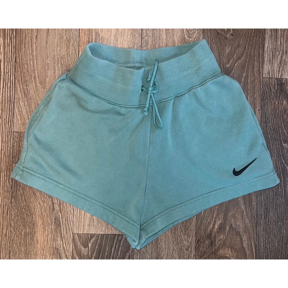 Nike Sportswear Women's Phoenix Fleece Green High-Waisted Shorts Size XS